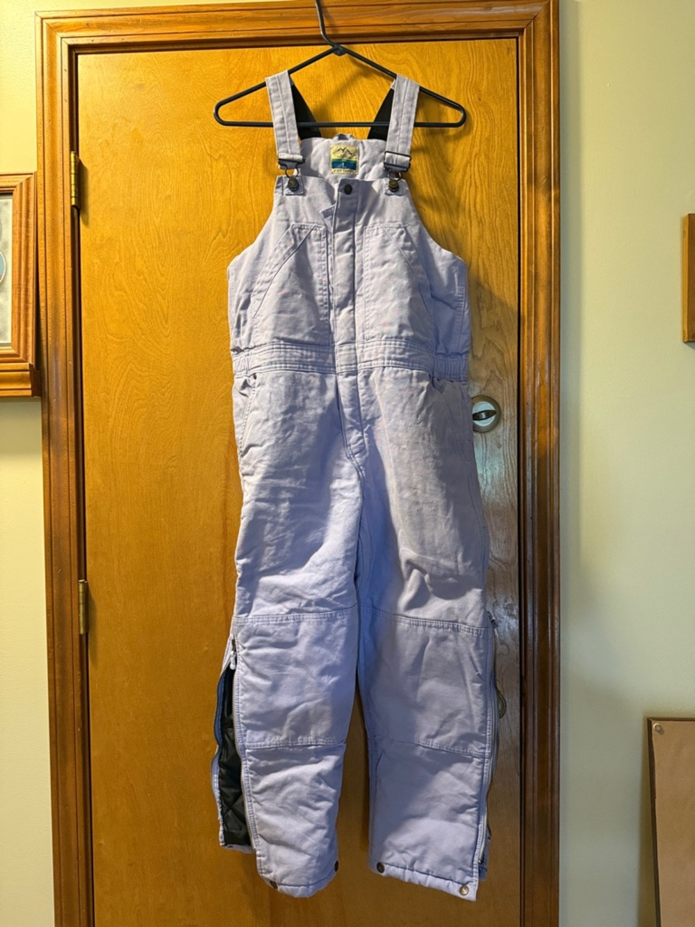 Youth Lilac Insulated Bib Overalls with Adjustable Straps